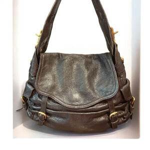 Kooba | Linda Shoulder Hobo Bag in Chocolate Brown Leather